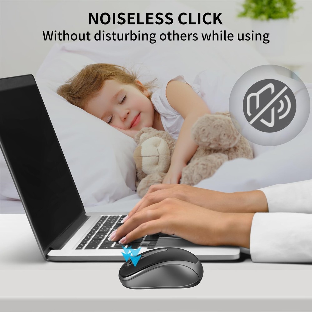 ACOZYKITTEN Wireless Mouse for Portable Computer, 2.4G Noiseless Mouse with U...