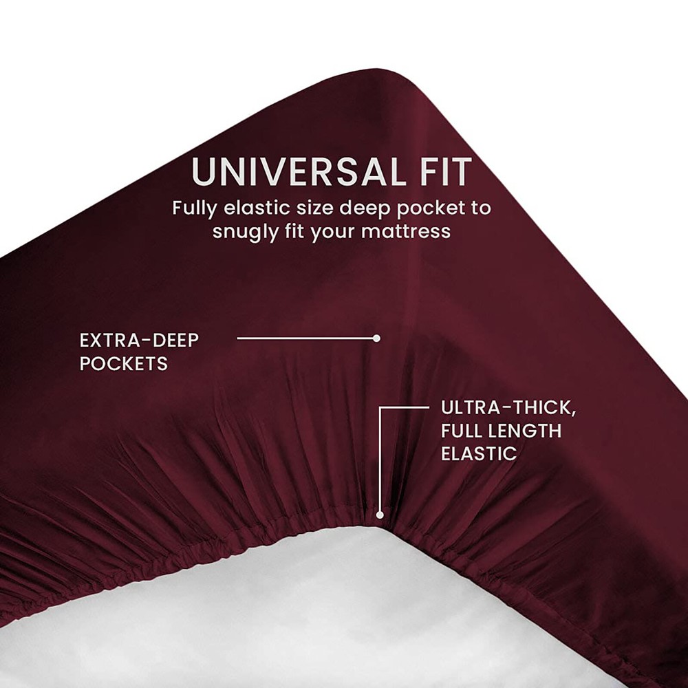 1000 TC OR 1200 TC Egyptian Cotton Wine Bed Sheets Solid Extra Deep Pocket