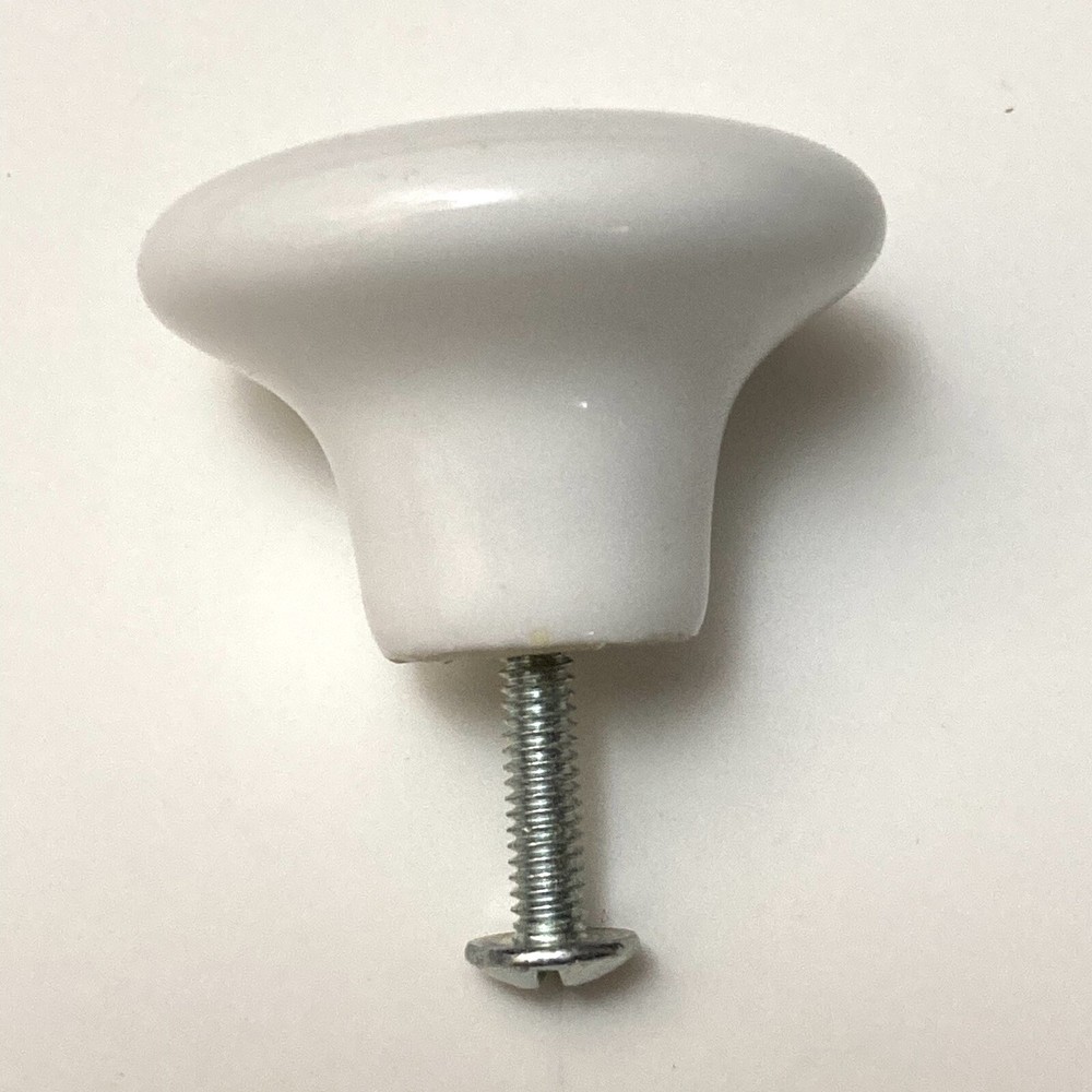 6 Pieces WHITE PORCELAIN Classic Cabinet Door Drawer Pulls Knobs 1.5" ROUND