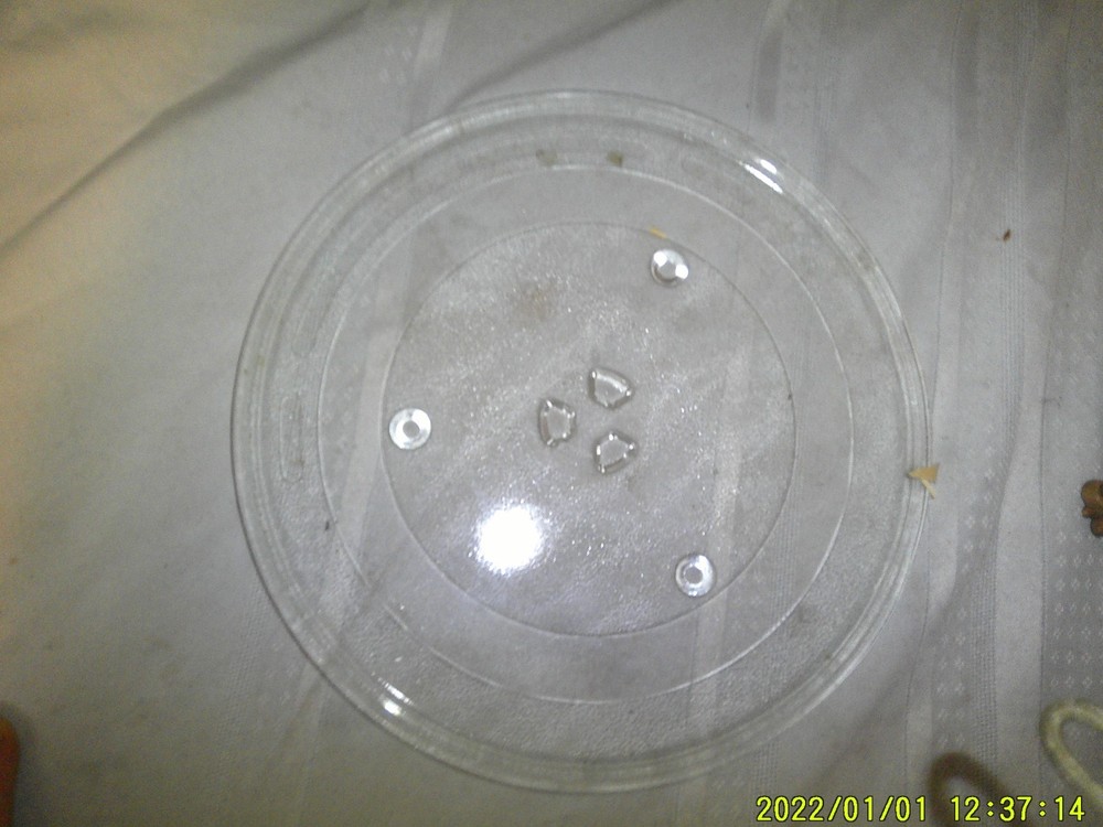 ROUND CLEAR GLASS MICROWAVE ROTARY PLATE