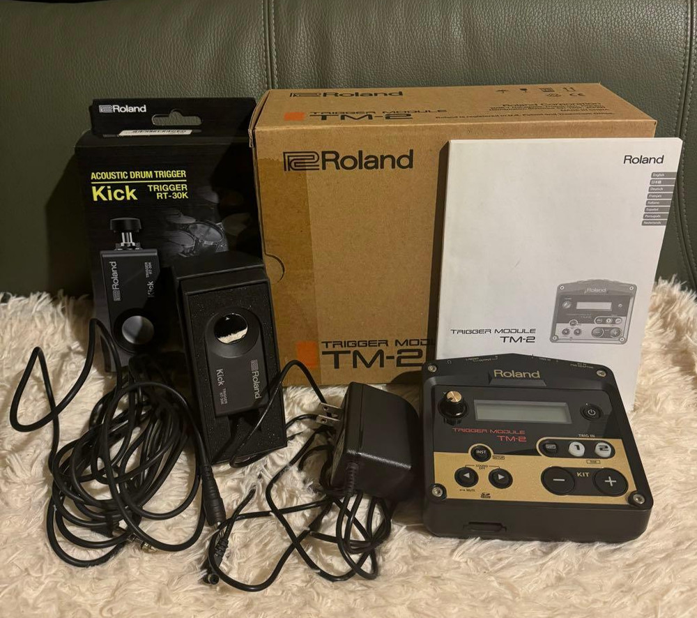 Roland TM-2 Trigger Module RT-30K Kick Trigger Set Hybrid Drum SD Card Japan
