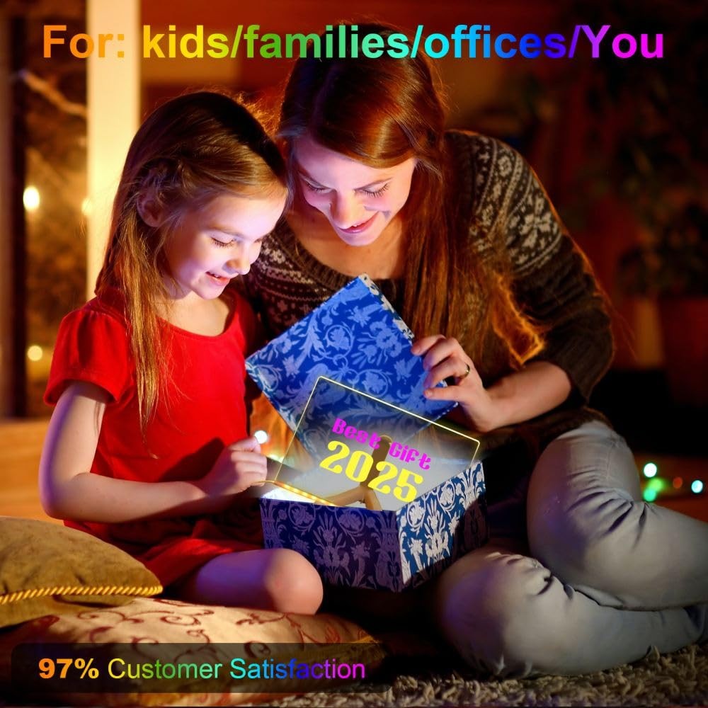 Doodle Glow Magic Board LED Light Up Message Board, Acrylic Surface & 7 Markers