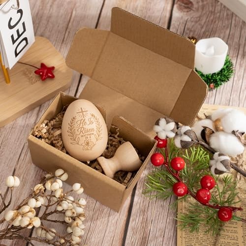 He is Risen Wooden Egg Easter Gifts, Resurrection Eggs Basket Egg He is Risen