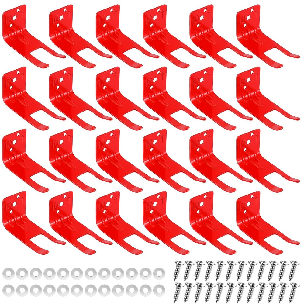 24 Sets Universal Fire Extinguisher Bracket Fork Style Mount Holder 513 Lb Red