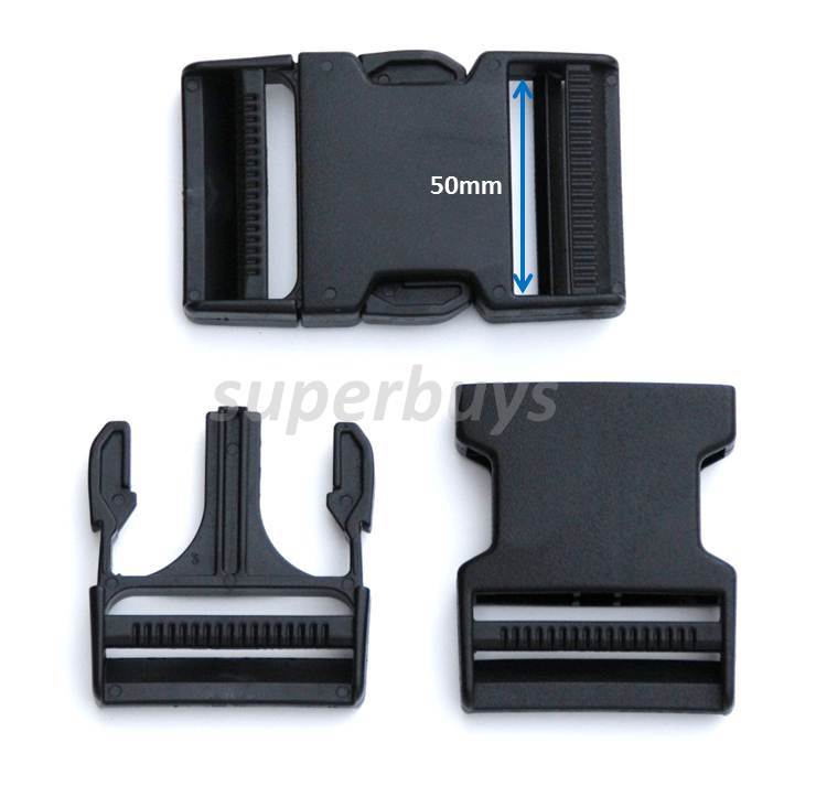 50mm Dual Adjustable Side Quick Release Buckle Clip Cord Strap Backpack Bag DA