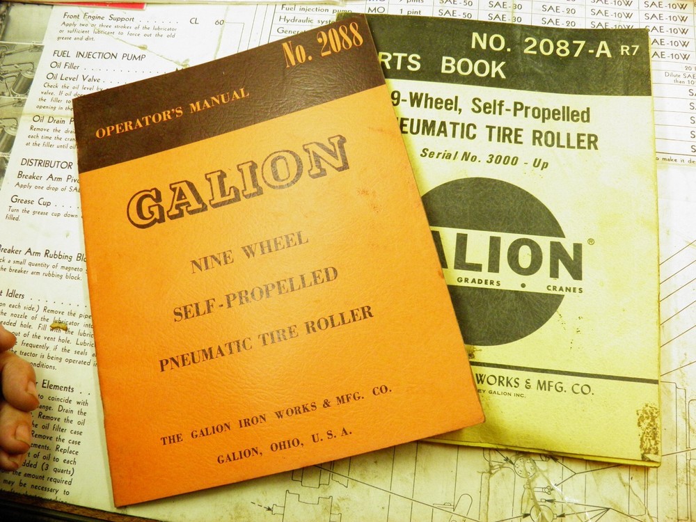 GALION 9 WHEEL ROLLER PARTS AND OPERATORS MANUAL