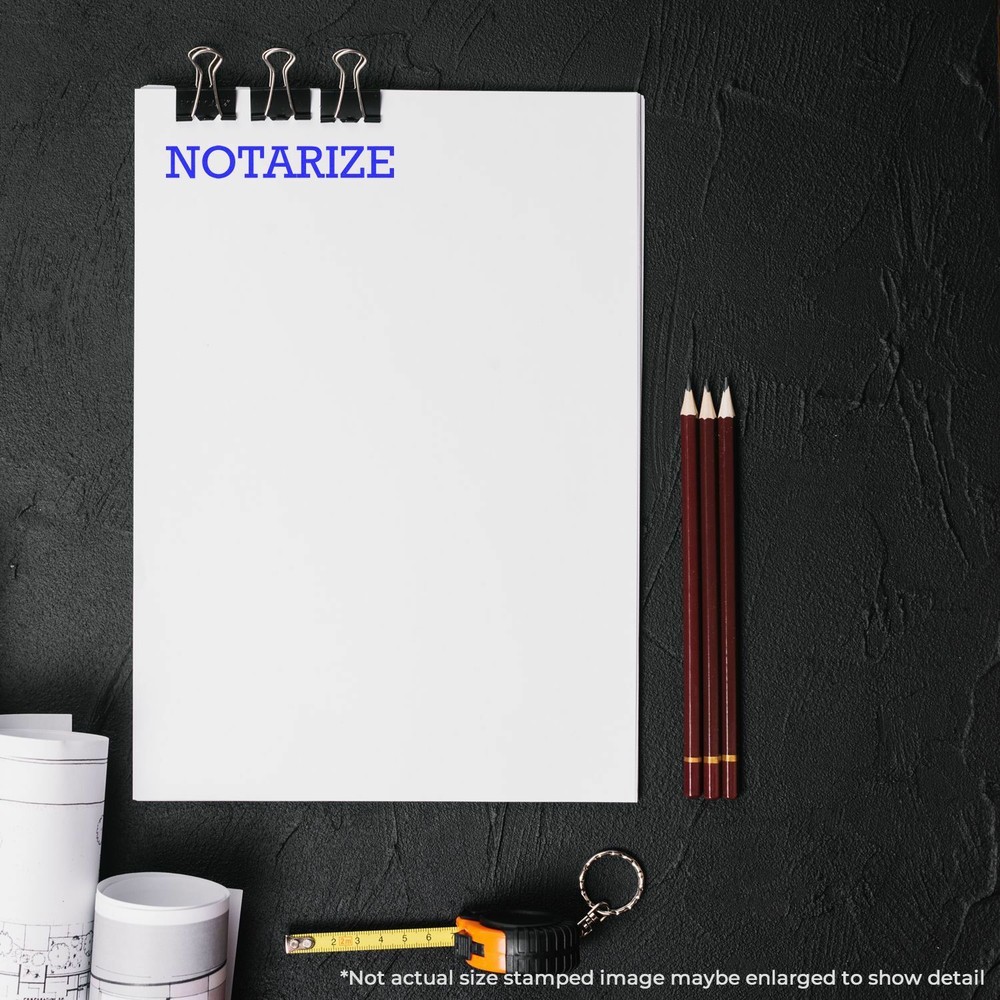 Notarize Rubber Stamp Size 1/2" Tall x 1-1/2" Wide
