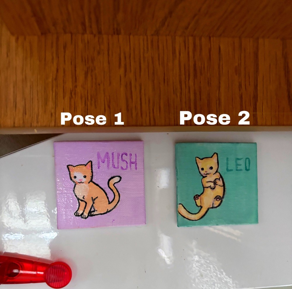Personalized Painted Cat Magnets