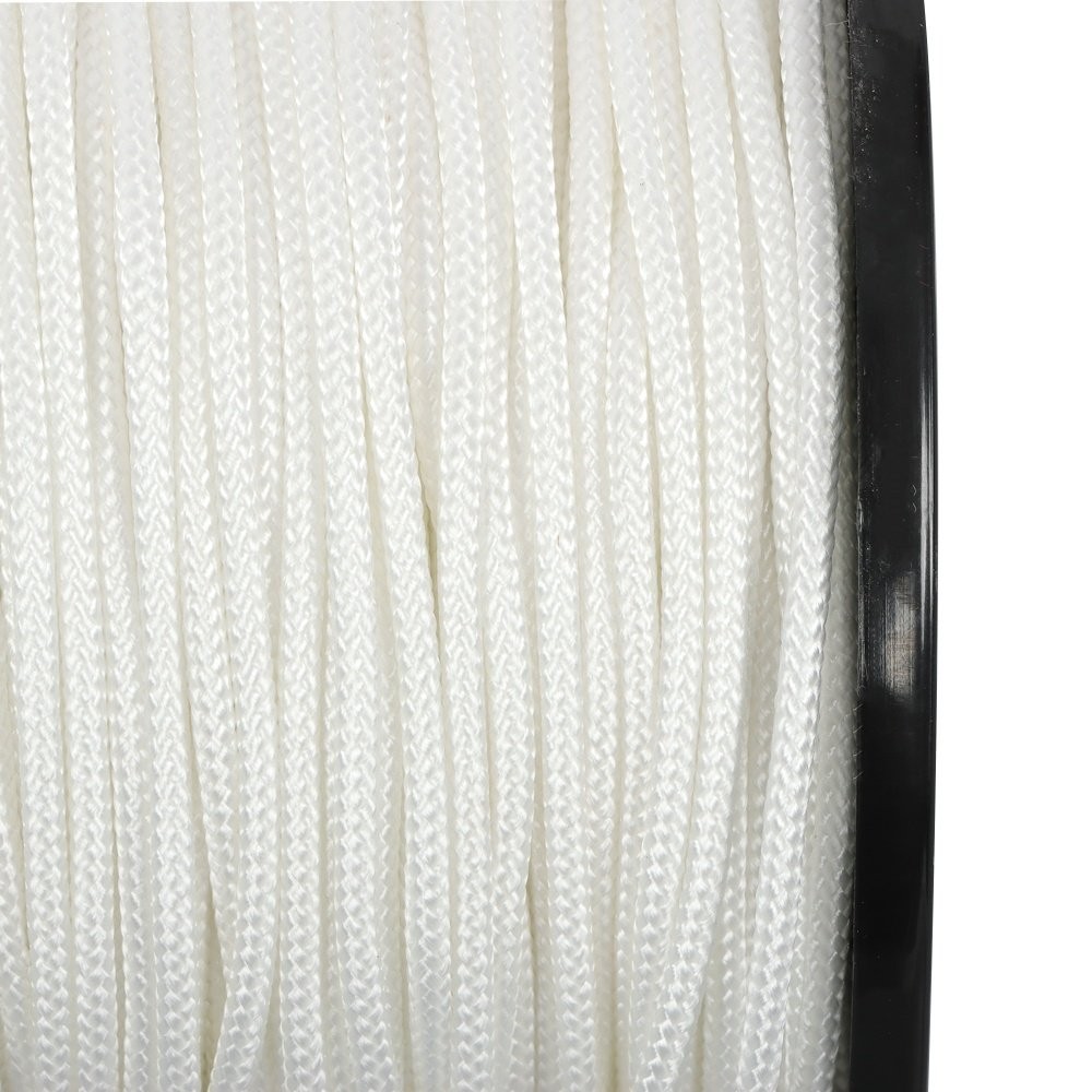 1/8" × 500' White Nylon Rope Sturdy Spool Solid Braid Rope Abrasion Resistance