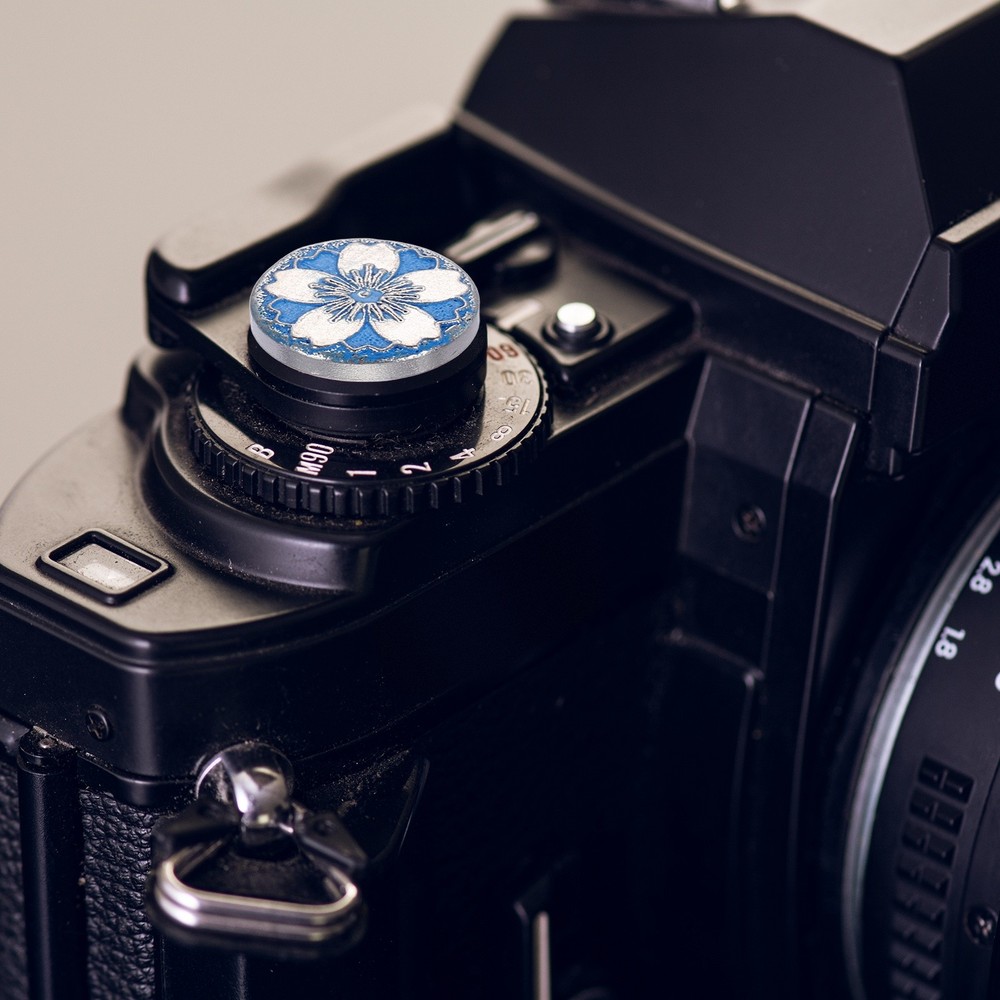 2Pcs Shutter Button (Blue) Camera Soft Release Button Threaded, for Fuji