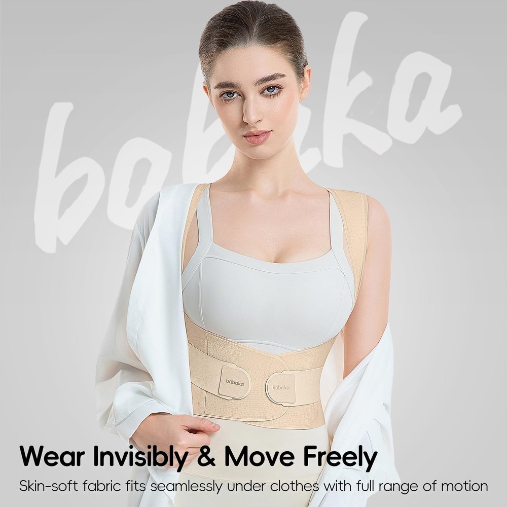 Posture Corrector for , Invisible Lightweight Adjustable Back Brace for Upper...