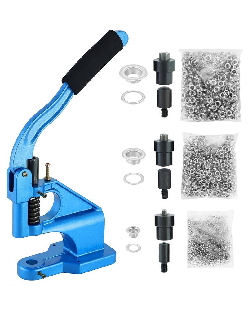 Heavy Duty Hand Press Grommet Machine | 3 Dies Tool Kit...