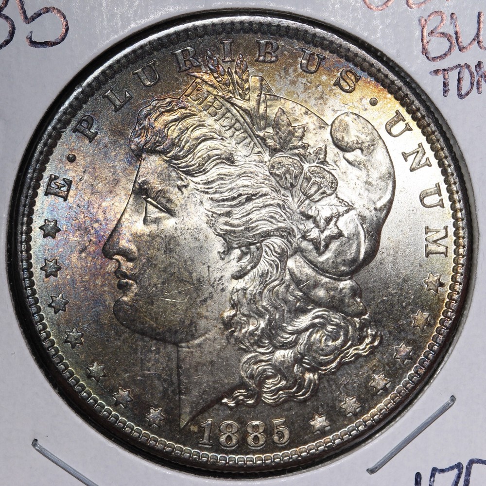 1885 Morgan Silver Dollar Beautiful GEM BU MS Toned Coin! E712 KBC