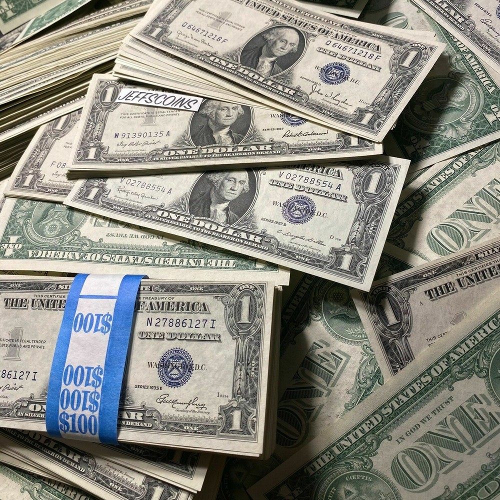 ✯ $1 Silver Certificate Uncirculated Lot ✯ Crisp UNC Consecutive From Pack Old ✯