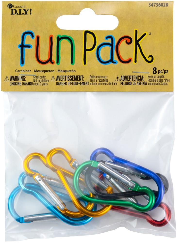 CousinDIY Carabiner 8/Pkg-Assorted - 6 Pack