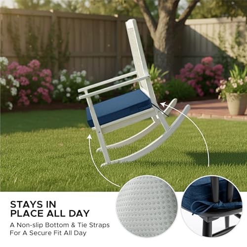 Outdoor Chair Cushions, Water-Resistant & Fade 18.5" x 16" 6 Pack Navy Blue