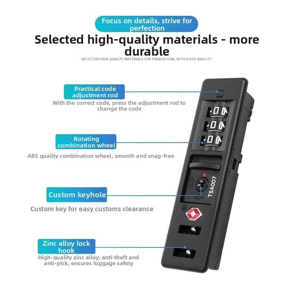 FOR TSA Approved Travel Lock with Combination Lock ABS Lightweight Design
