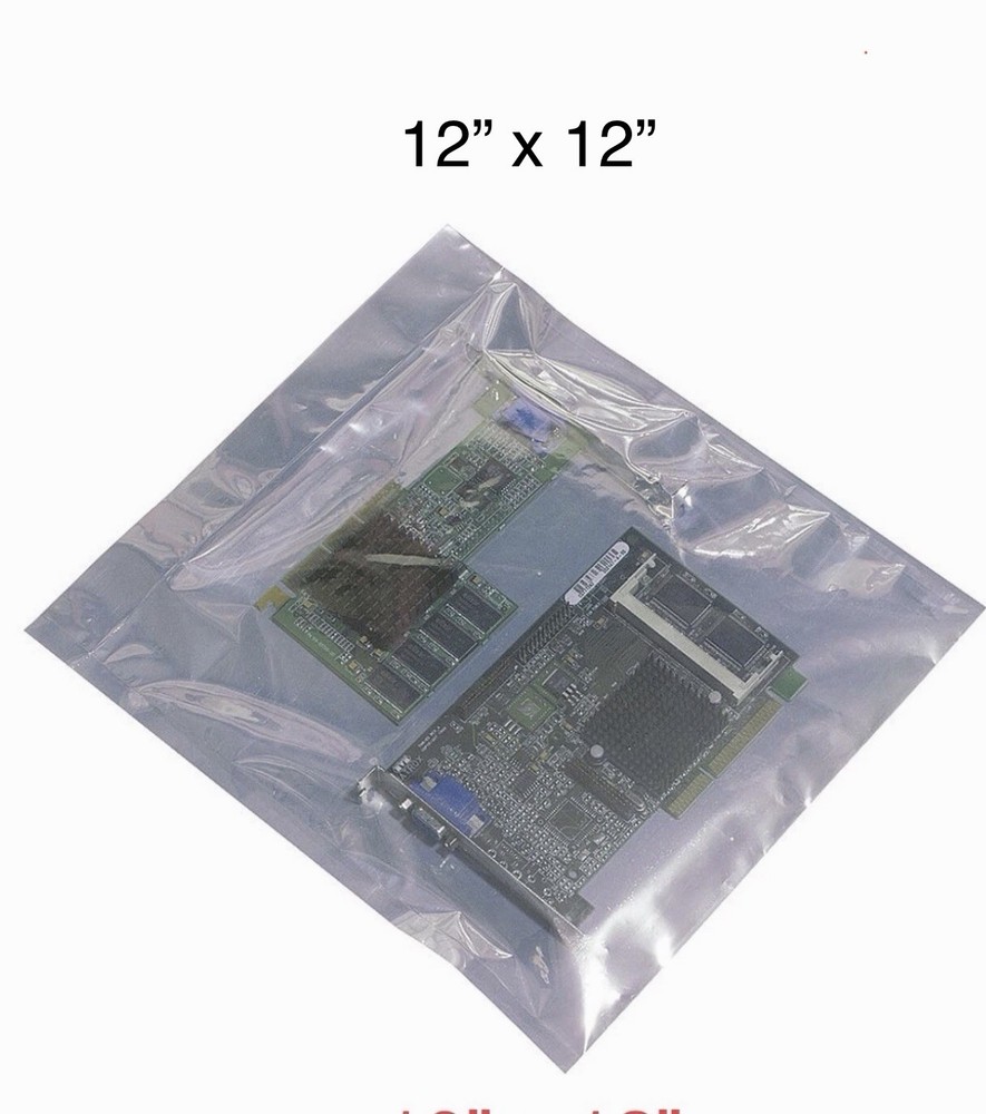 100 Pcs 12”X 12” Open Top Anti static Shielding Bags