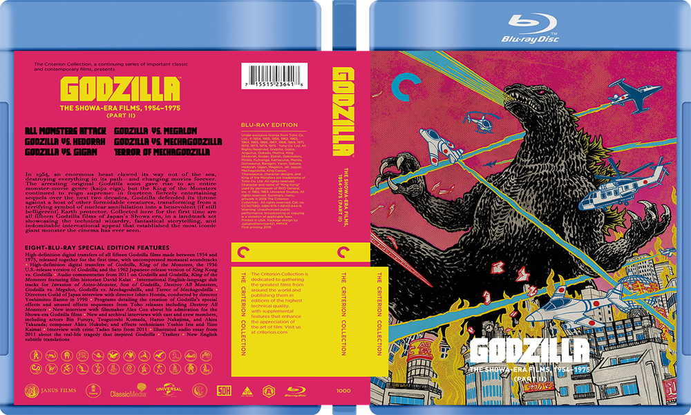 Godzilla Collection (5 sets) / Custom blu-ray covers / W cases (no discs)