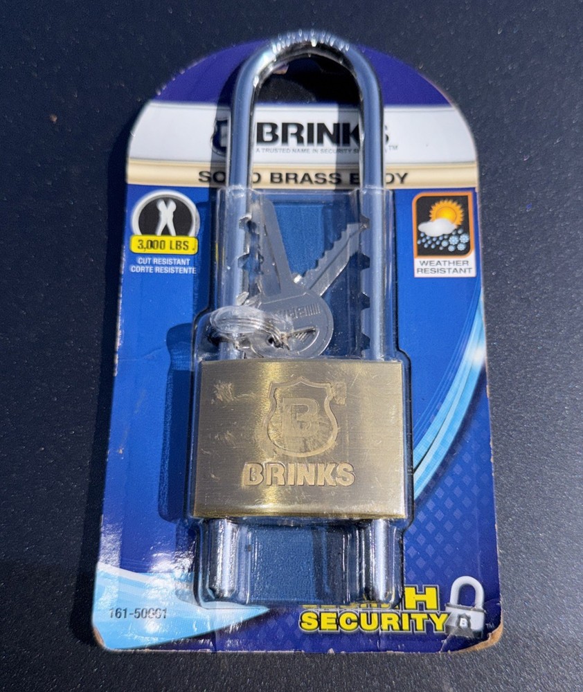 Brinks, Solid Brass 50mm Keyed Padlock with Adjustable Shackle