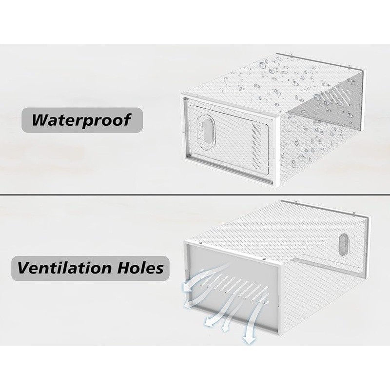 Stackable Shoe Storage Box Magnetic Door Ventilation Aromatherapy Organizer New