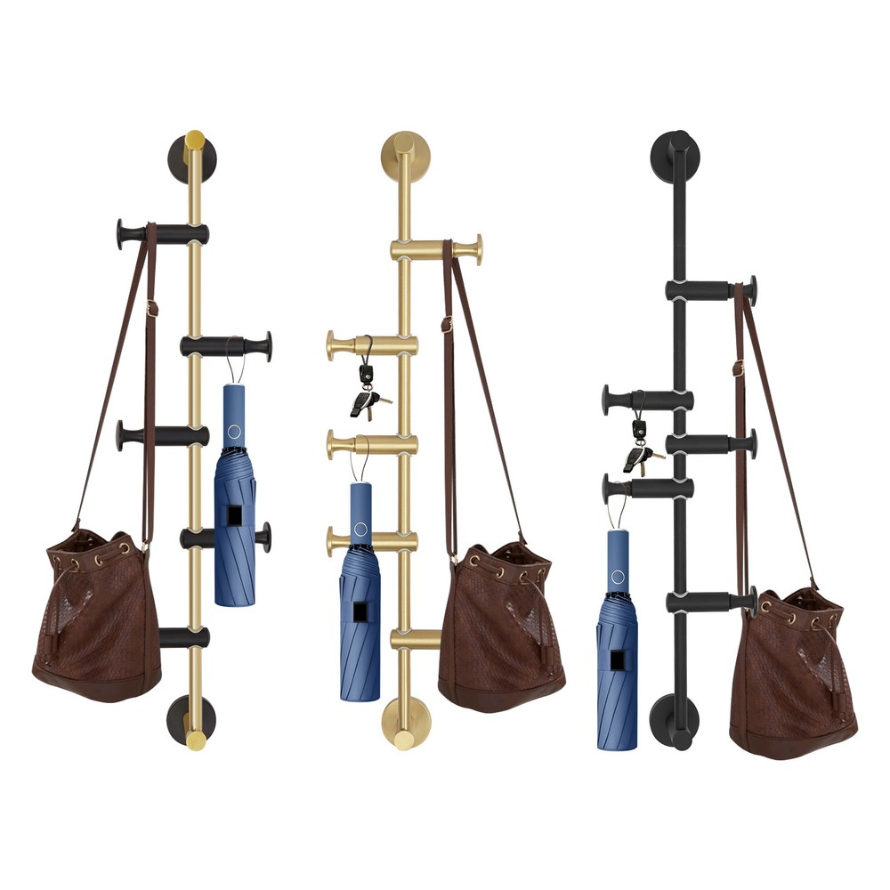 Coat Rack Coat Rack With 5 Adjustable Hooks Wall Mounted Vertical 24.02*2.76in
