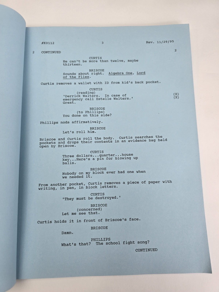LAW & ORDER / Ed Zuckerman 1995 TV Script, Laila Robins, David Garrison "Trophy"