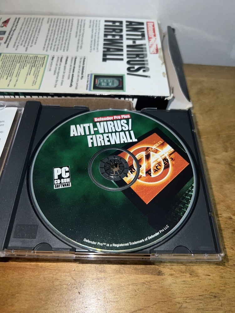 Defender Pro Plus Anti Virus / Firewall PC CD ROM Complete In Small Box