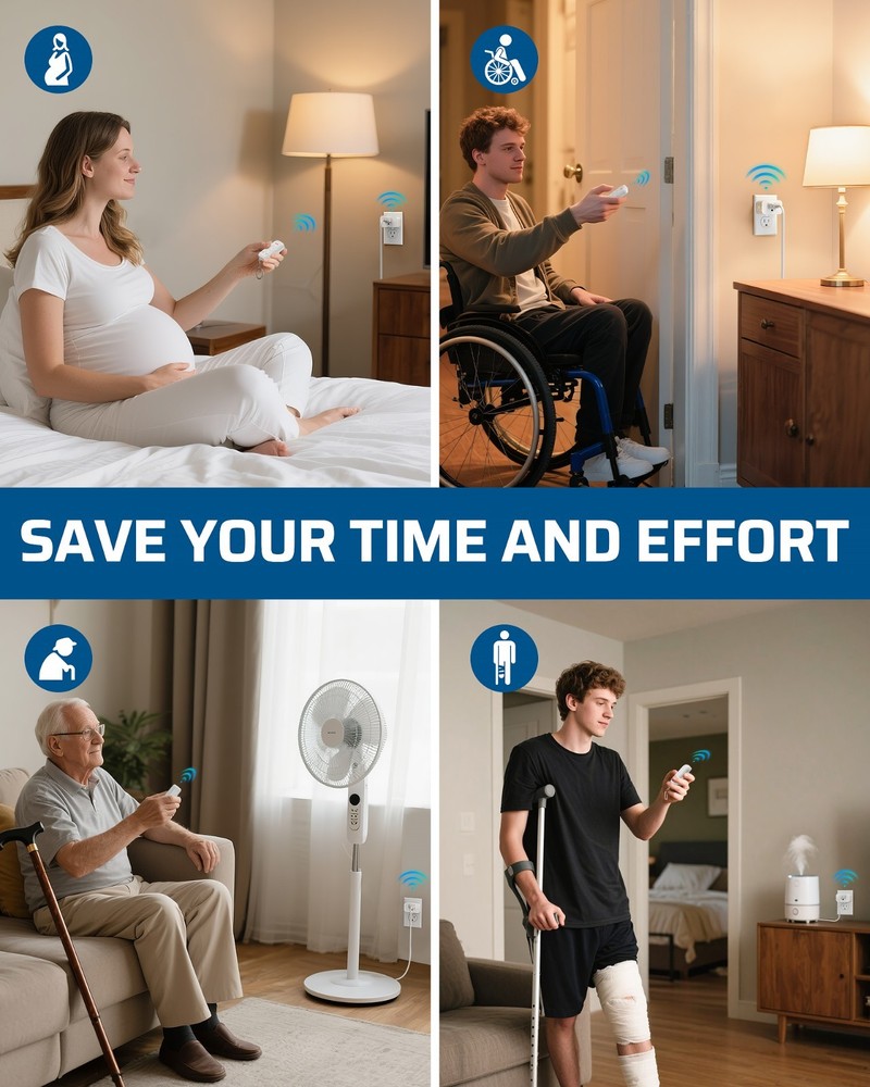 DEWENWILS Wireless Remote Outlets, Plug & Play, 3 Independent Controls, Compact