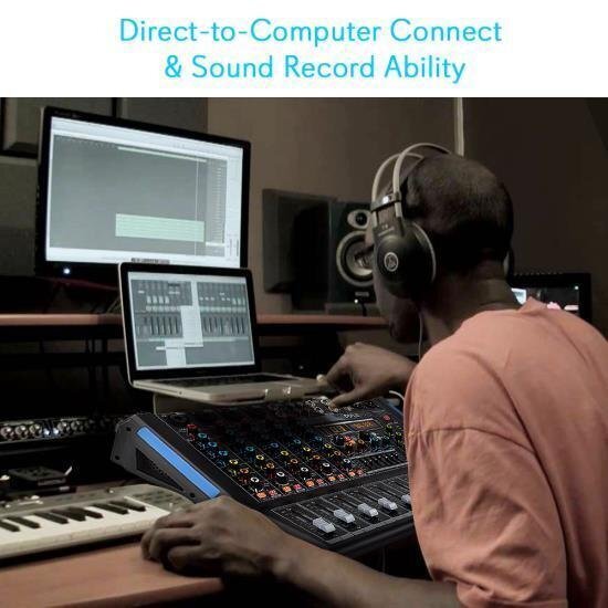 Pyle PMXU128BT Bluetooth 12 Ch. Studio DJ Controller Audio Mixer Console System