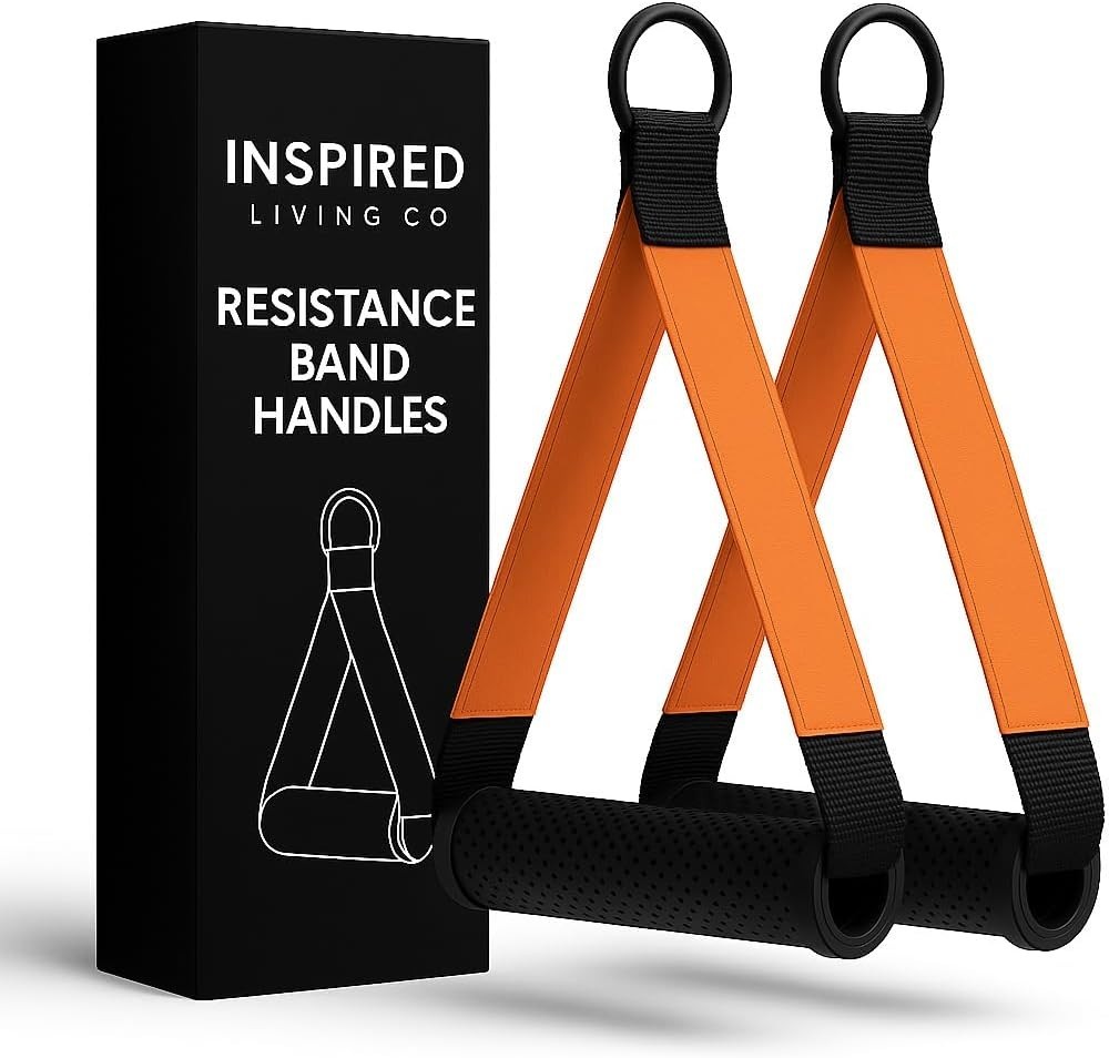 Portable 2-Pack D Handle Attachments for Cable Machines & Resistance Bands Use
