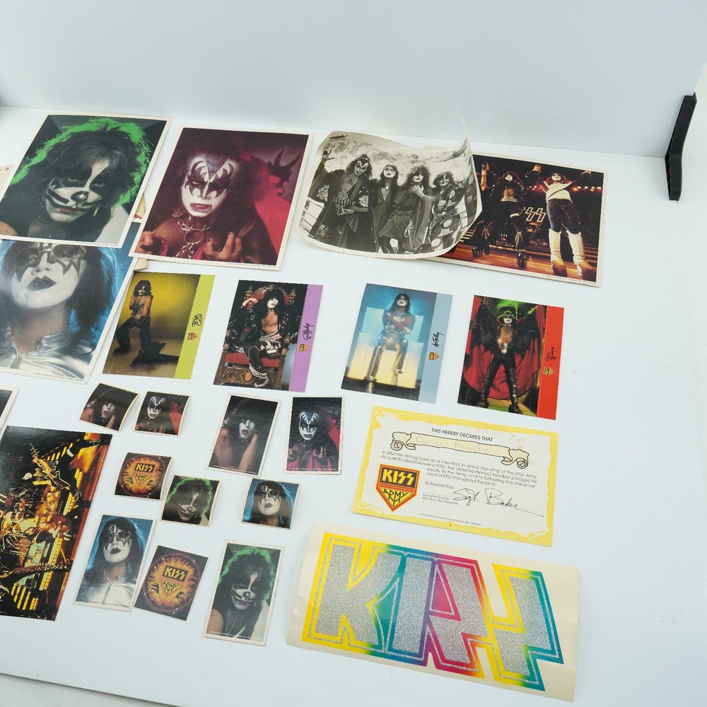 24 pieces Vintage Original 1970s KISS Army Membership Kit Photos Decal sticker