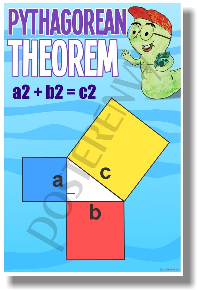 Pythagorean Theorem (tall) - NEW Classroom Math POSTER