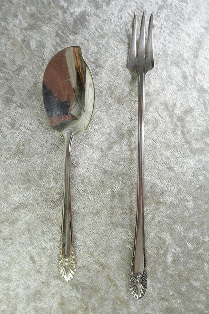 Radiance Pattern Crown Silverplate Flatware I.S. Jelly Server & Cocktail Fork