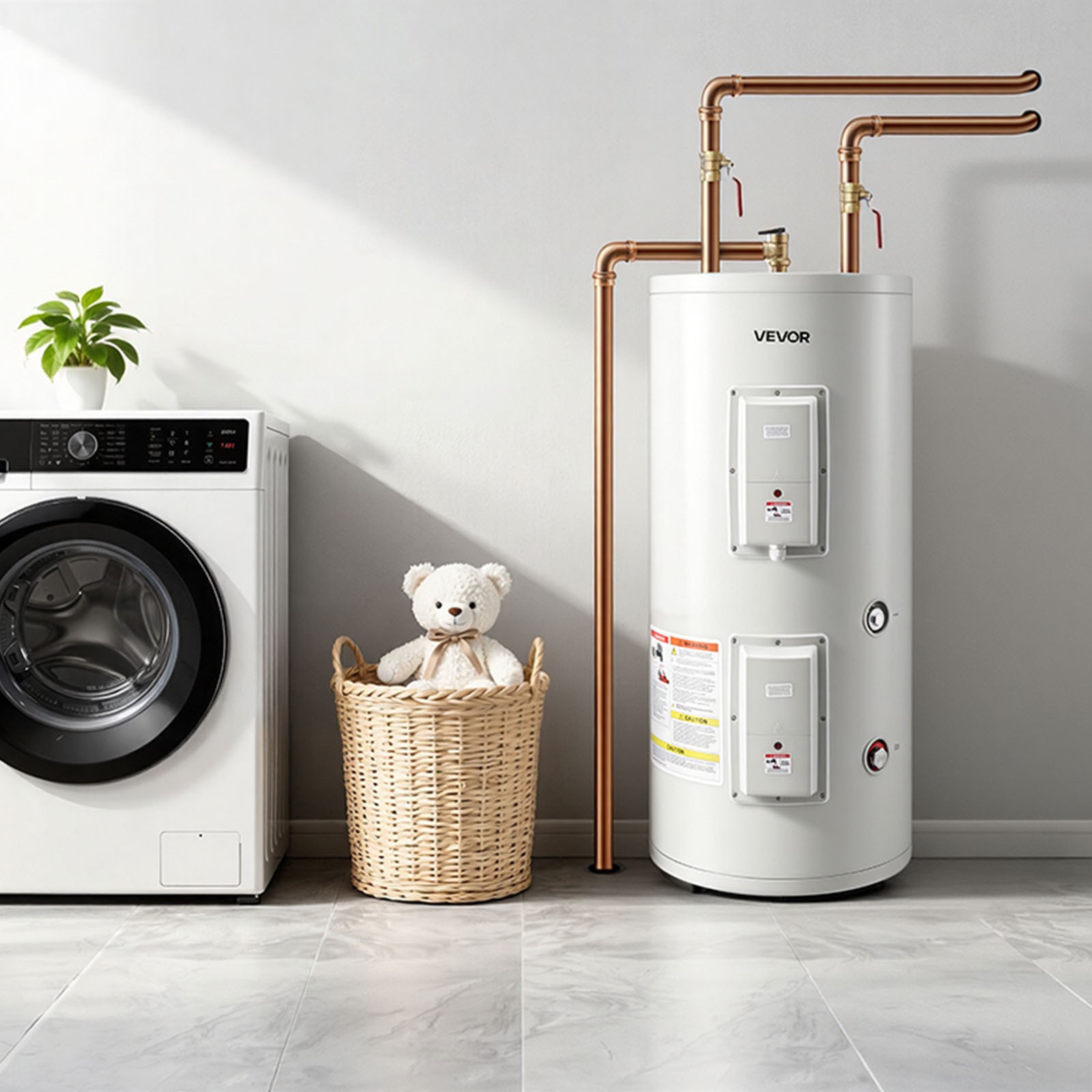 VEVOR 30 Gal Electric Tank Hot Water Heater 5000W 240V Point of Use T&P Value