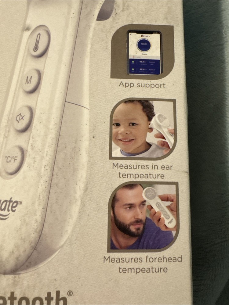 Equate Bluetooth Dual-Function Infrared Thermometer, Forehead /Ear Mode OPEN BOX