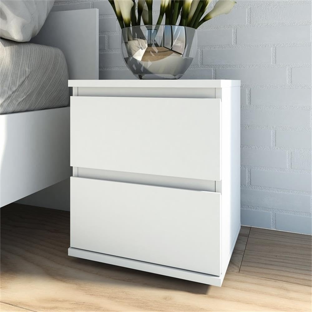 2 Drawer Bedroom Nighstand White