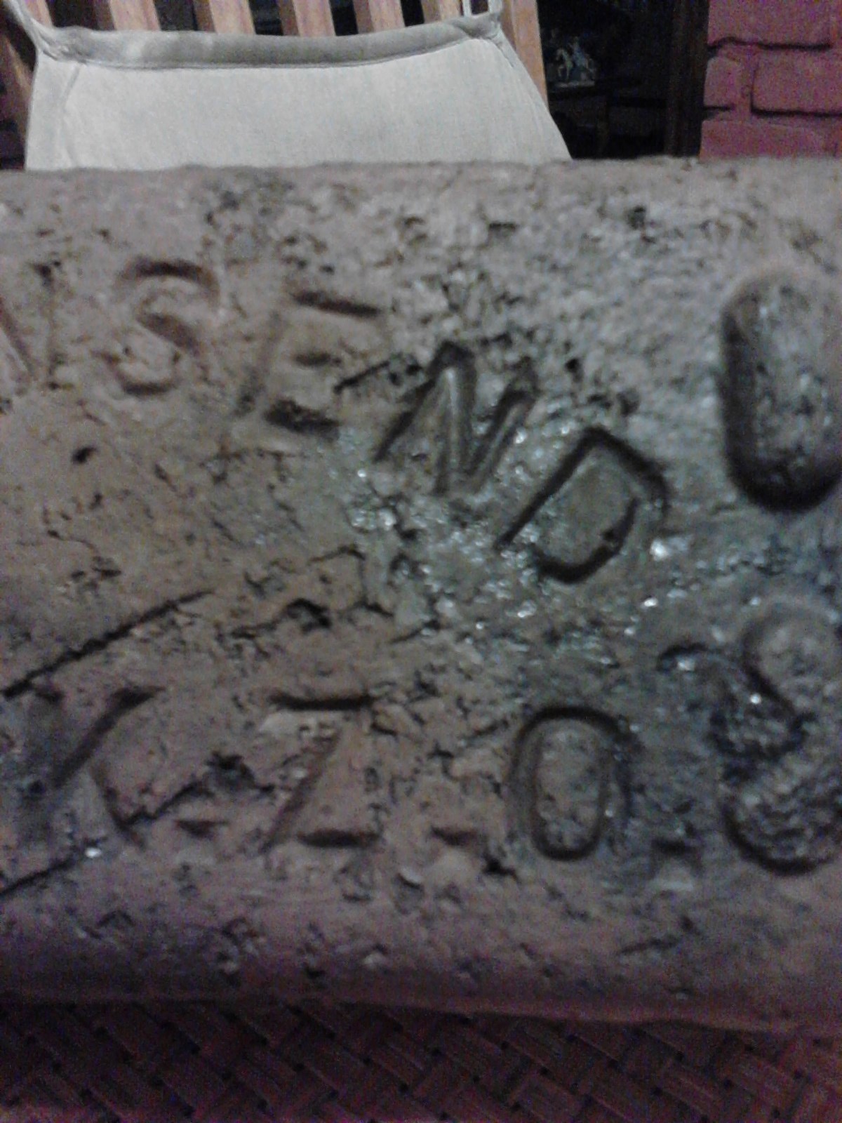 Antique Paving Paver Street Brick, Townsend Block ZO With 1906 Date Of Laydown.