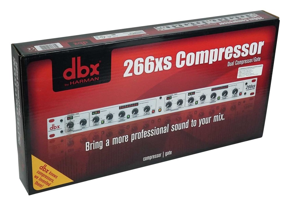 DBX 266XS 2-Channel Compressor/Gate Rack Mount Pro Audio Dynamics Processing