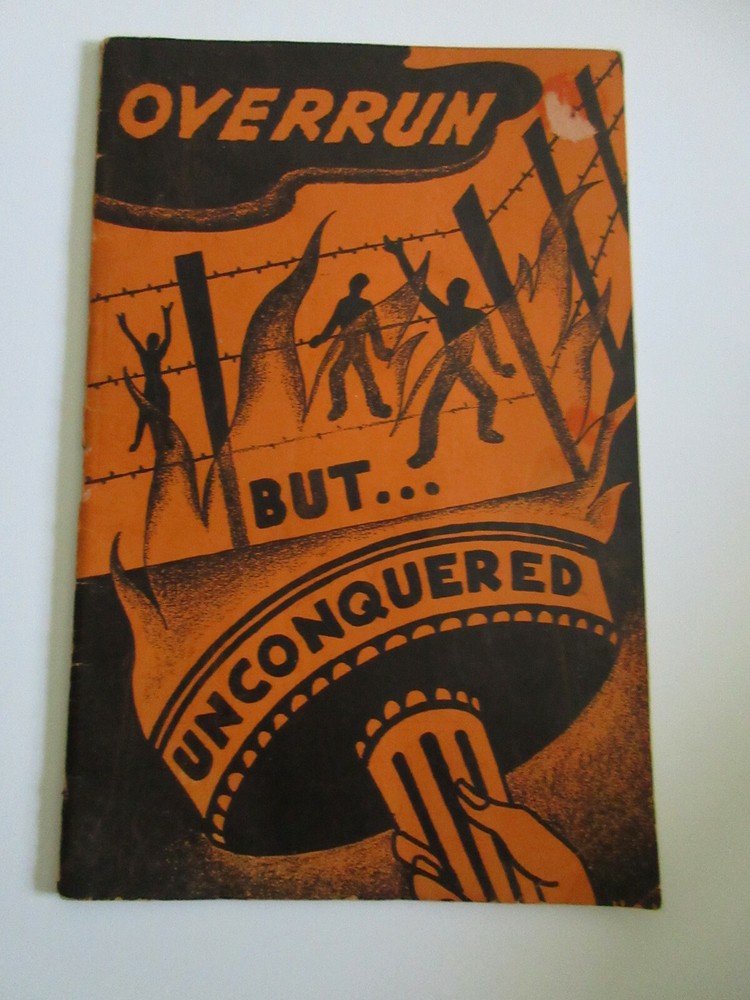 WW2 USA 1943 5 CENTS STAMP ALBUM OVERRUN UNCONQUERED COMPLETE FULL UNCANCELLED