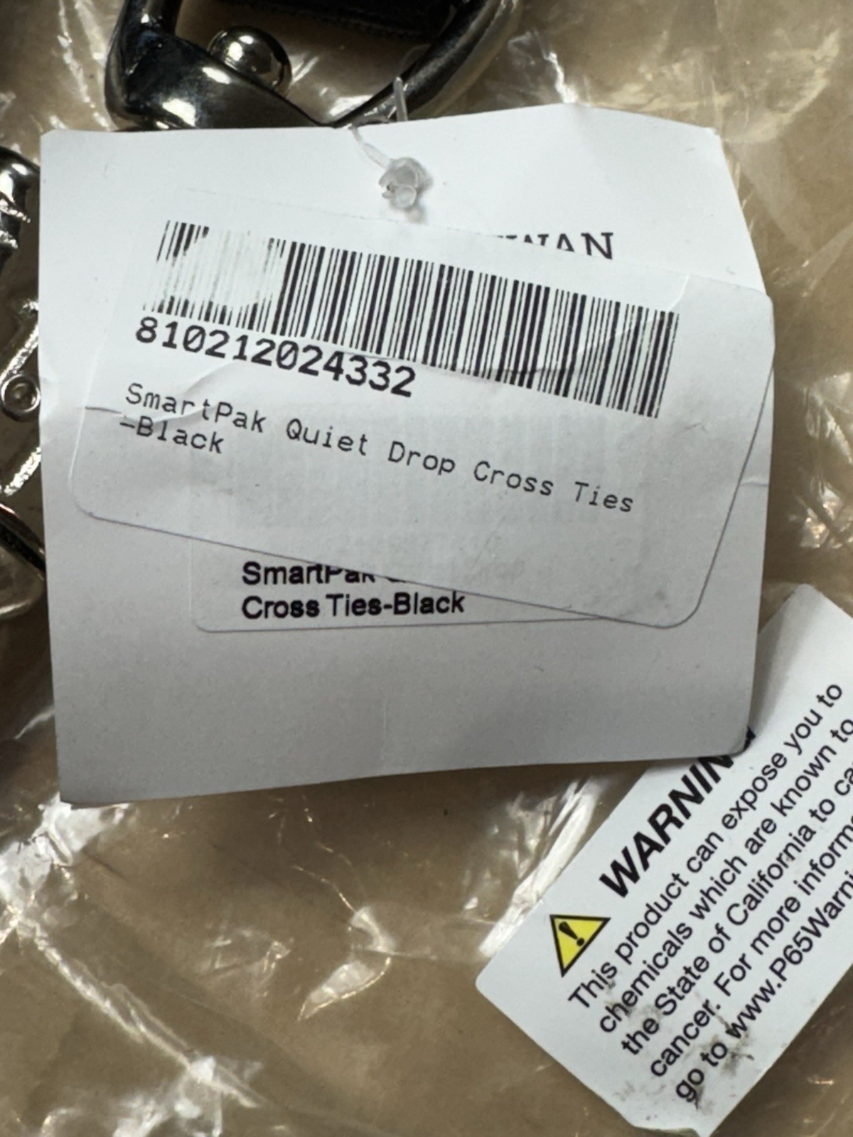 Pair - Smartpak Smart Equine Quest Drop Horse Cross Ties Black Nylon Webbing