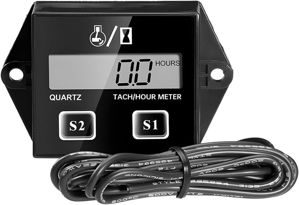 Small Engine Tachometer, Waterproof Inductive Hour Meter for 2 Stroke 4 Strok...