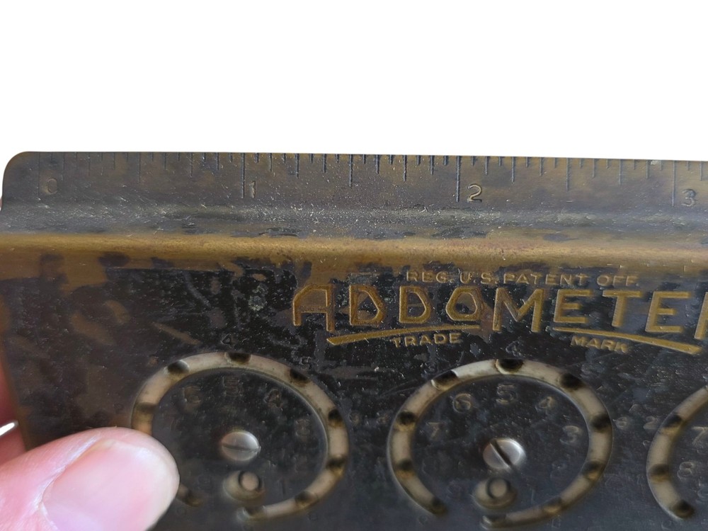 Vintage Addometer Adding Machine With Stylus & 11" Ruler