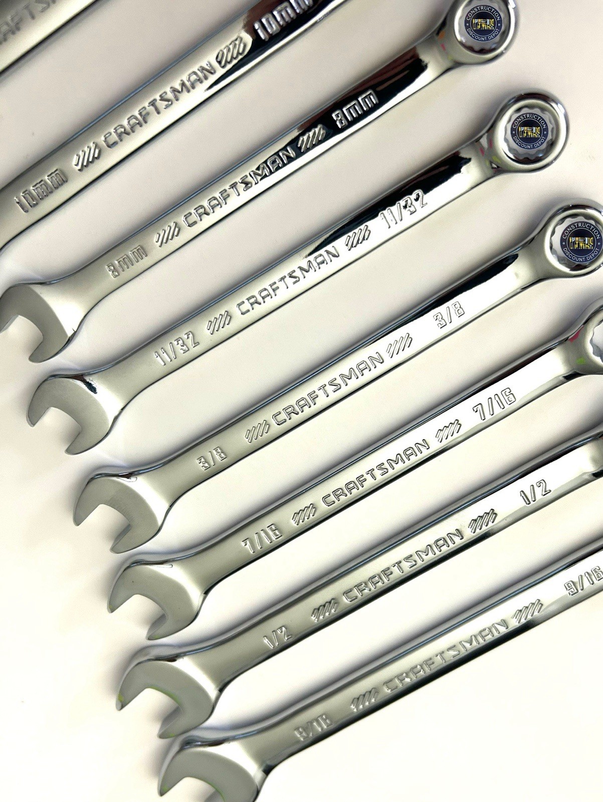 Craftsman SAE & METRIC 12 Point Combination Chrome Wrench set 10 Pack