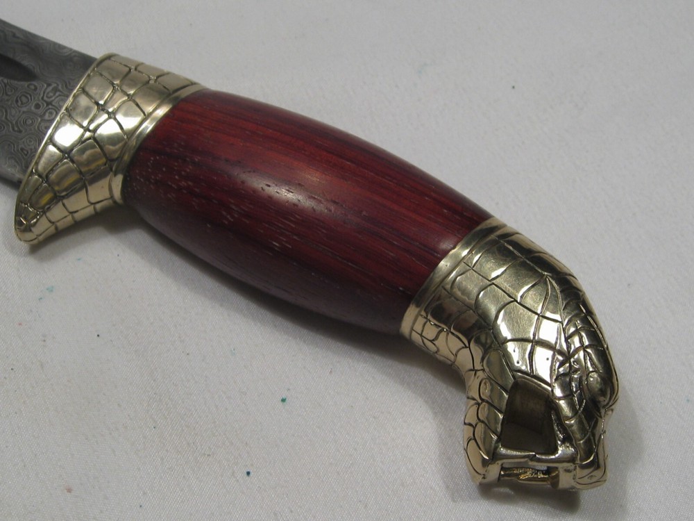 HEAVY Damascus Knife w/ Scabbard (Not Sharpened). #49