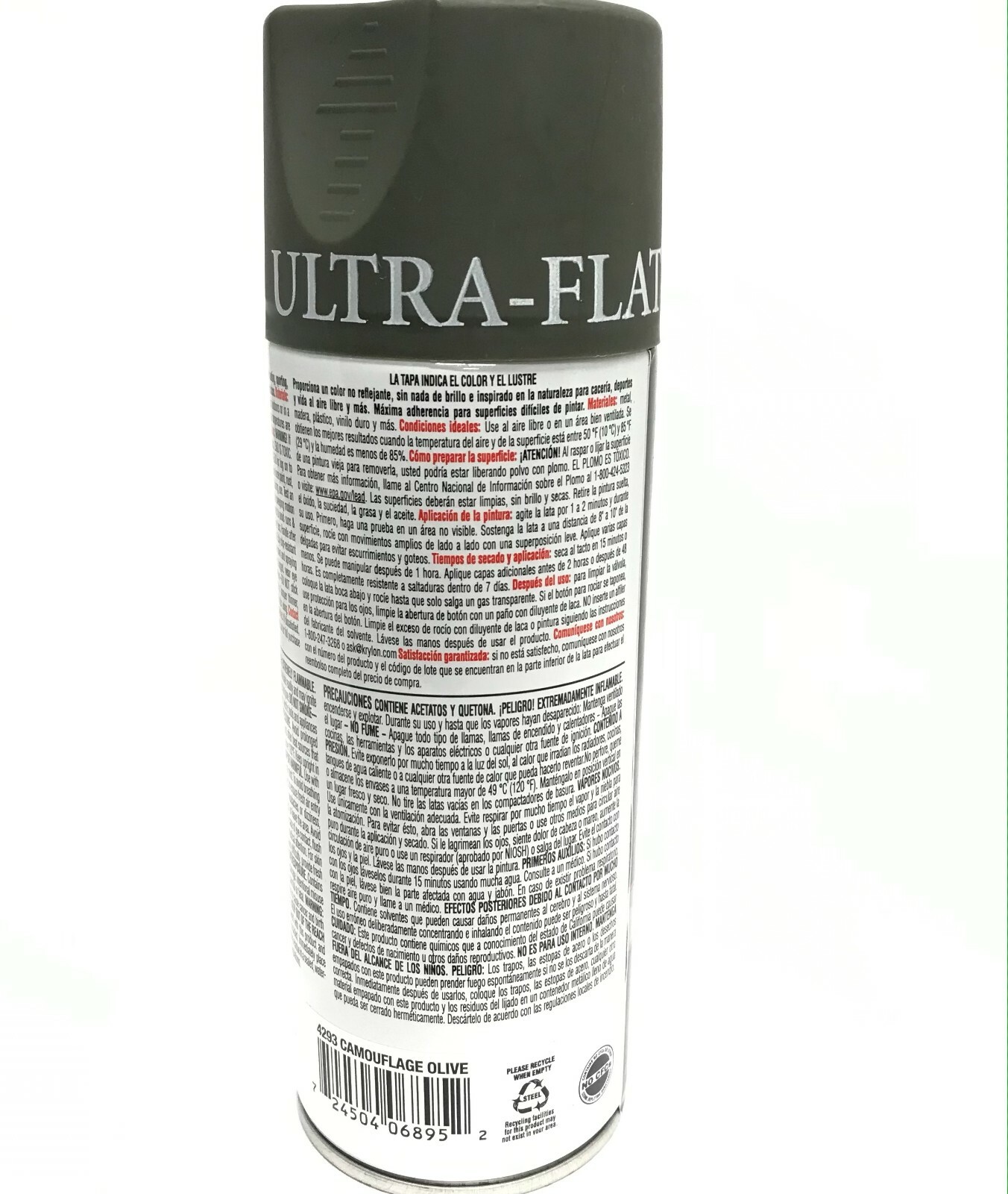 KRYLON 4293-6 PACK OLIVE Camouflage Non-Reflective Ultra-Flat Finish Spray Paint