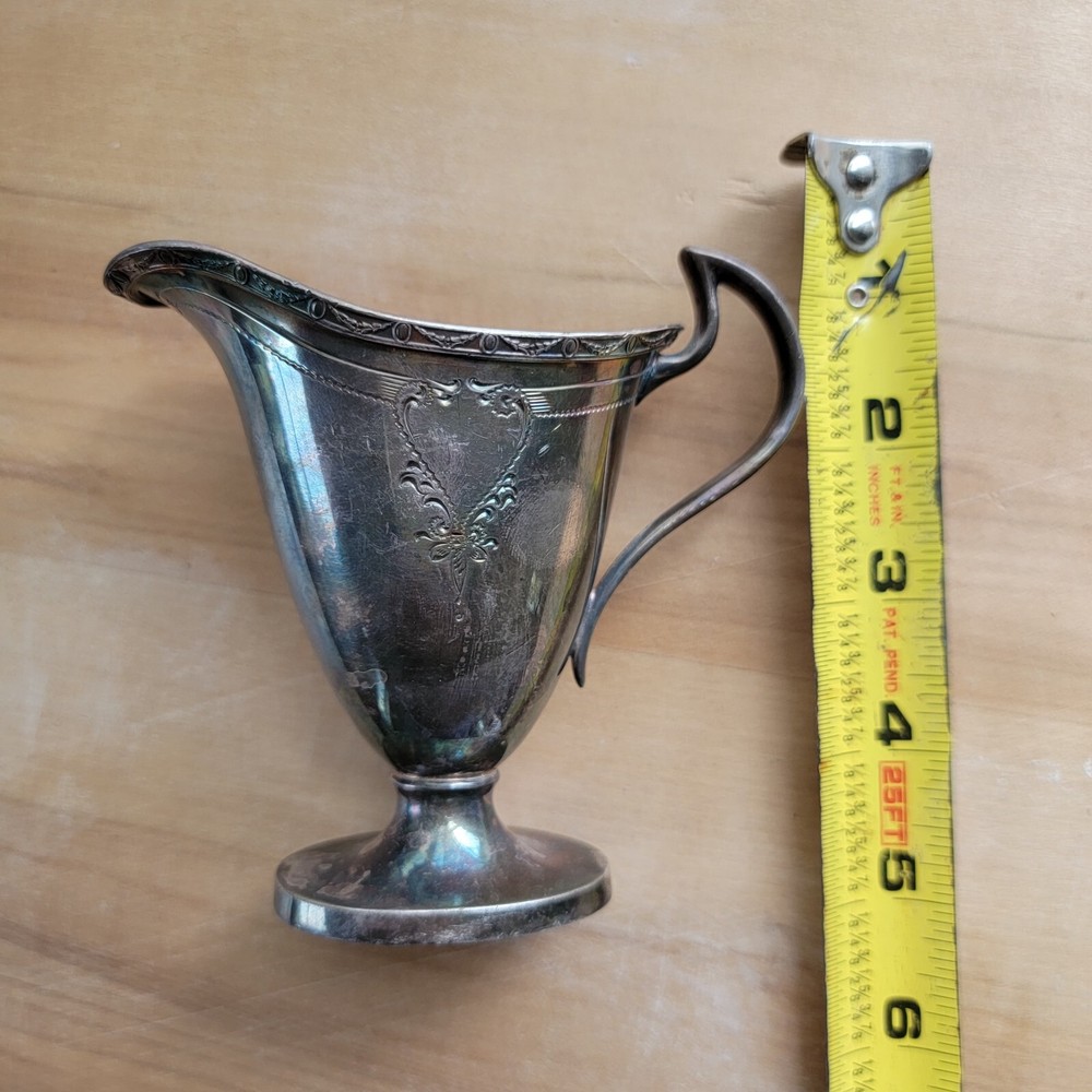 Vintage PS Co Silver Creamer Pitcher 5 In