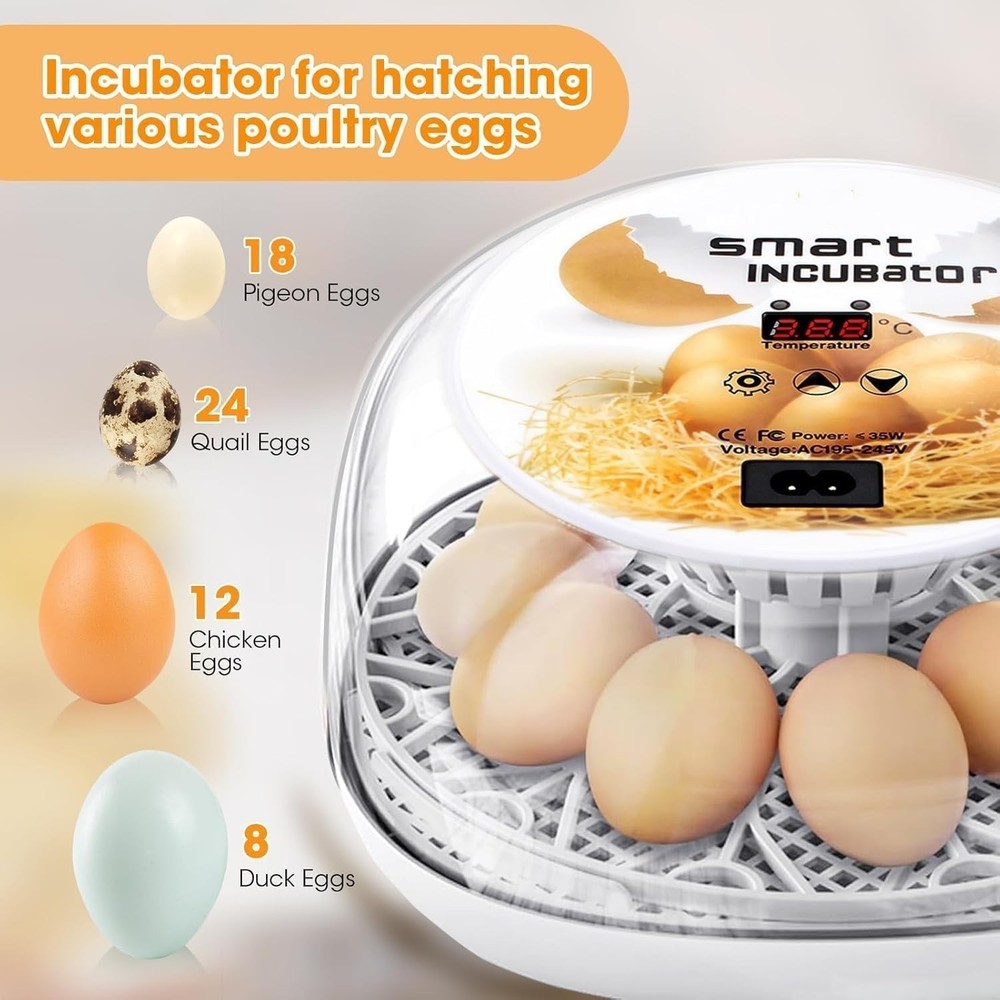 Incubators for Hatching Eggs, Chicken Waterer Cups, Automatic Egg Turner Hold...