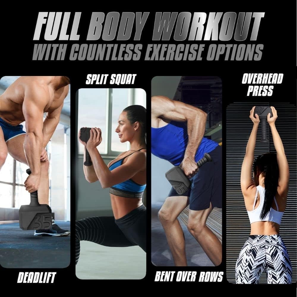 35 lb Solid Cast Iron Kettlebell - Upgraded Special Shape for Advanced Training