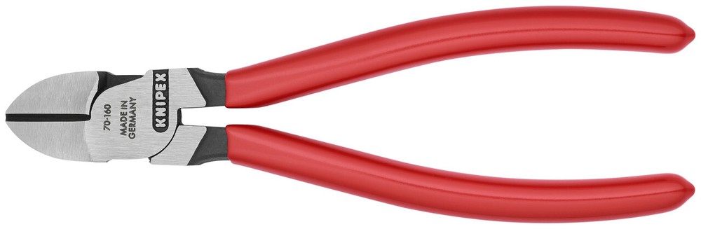 Knipex 70 01 160, Diagonal Cutters, 6 1/4", Plastic Coating